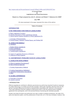 UNDP - Legislatures and good governance 1999