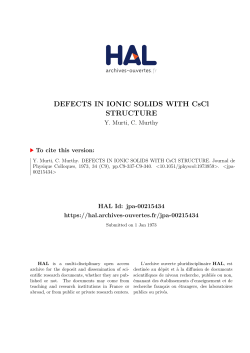 DEFECTS IN IONIC SOLIDS WITH CsCl STRUCTURE - HAL