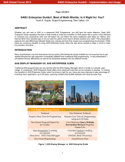 SAS&reg; Enterprise Guide&reg;, Best of Both Worlds: Is it