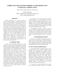 Correcting Recognition Errors via Discriminative Utterance Verification