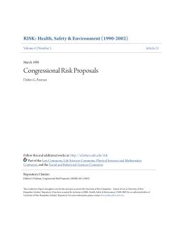 Congressional Risk Proposals