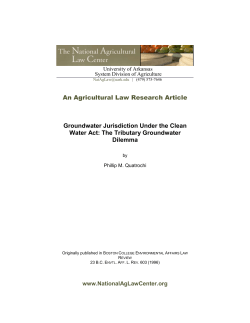 Groundwater Jurisdiction Under the Clean Water Act: The Tributary