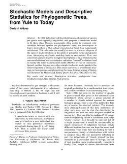 Stochastic Models and Descriptive Statistics for Phylogenetic Trees