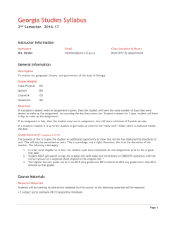 Georgia Studies Syllabus