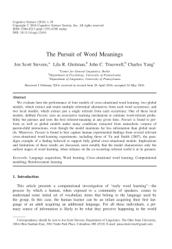 The Pursuit of Word Meanings - University of Pennsylvania