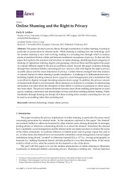 Online Shaming and the Right to Privacy