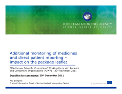 Presentation - Additional monitoring of medicines and direct
