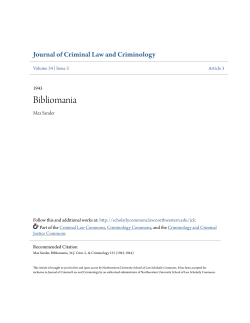 Bibliomania - Scholarly Commons