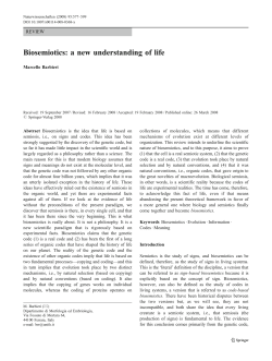 Biosemiotics: a new understanding of life