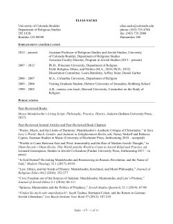 Curricula Vitae - University of Colorado Boulder