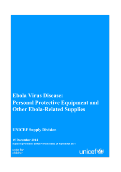 Ebola Virus Disease: Personal Protective Equipment and