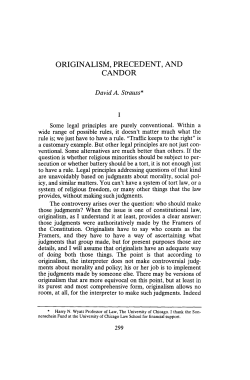 ORIGINALISM, PRECEDENT, AND CANDOR