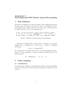 Assignment 1: Word-alignment IBM Model1 using Gibbs sampling 1