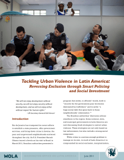 Tackling Urban Violence in Latin America