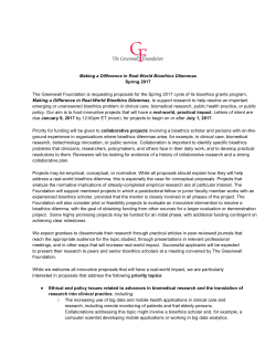 Making a Difference in Real-World Bioethics Dilemmas Spring 2017