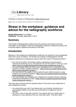Stress in the workplace: guidance and advice for the radiography