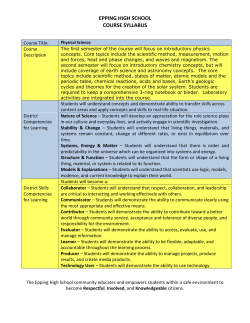 epping high school course syllabus