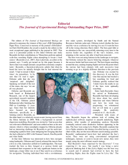 Editorial The Journal of Experimental Biology Outstanding Paper