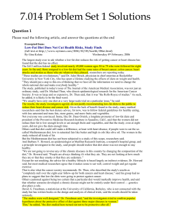 7.014 Problem Set 1 Solutions