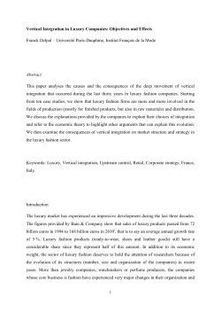 Vertical Integration in Luxury Companies: Objectives and Effects
