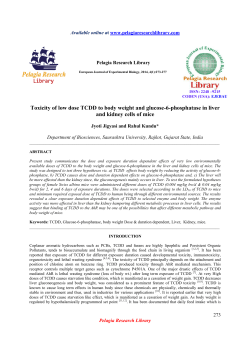 Toxicity of low dose TCDD to body weight and glucose-6