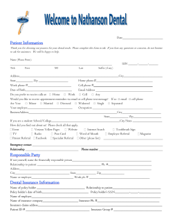 Patient Information Responsible Party Dental
