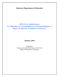 2015 DPAS-II for Administrators - Delaware Department of Education