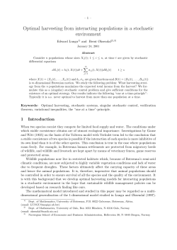 Optimal harvesting from interacting populations in a stochastic