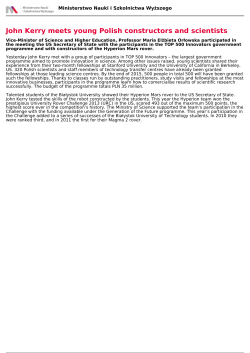 John Kerry meets young Polish constructors and scientists