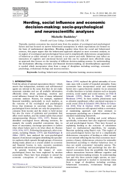 Herding, social influence and economic decision
