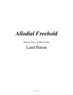 Allodial Freehold - Defend Rural America