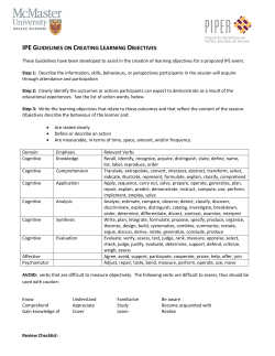 Guidelines on Creating Learning Objectives