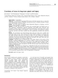 Correlates of stress in long-term spinal cord injury