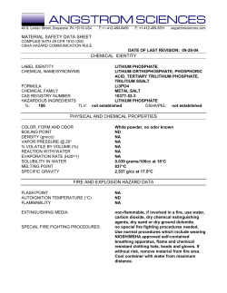 MATERIAL SAFETY DATA SHEET