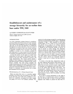 Establishment and maintenance of a storage hierarchy for an on