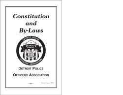 Constitution and By-Laws - Detroit Police Officers