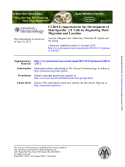 Migration and Location T Cells by Regulating Their &delta;&gamma; Skin