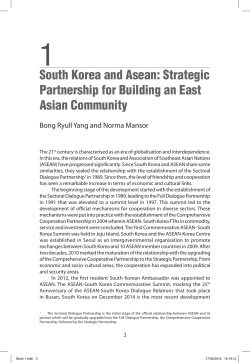 South Korea and Asean: Strategic Partnership for Building an East