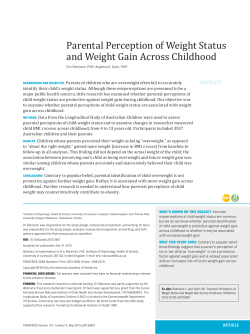 Parental Perception of Weight Status and Weight Gain