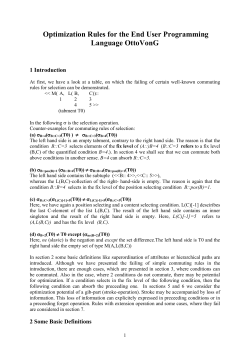 Towards Query Optimization for the Enduser Programming