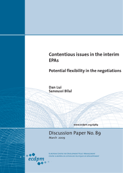 Discussion Paper No. 89 Contentious issues in the interim EPAs