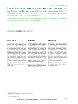 Legal Arguments of the State of Israel on the Use of Targeted Killing