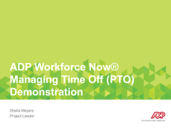ADP Workforce Now&reg; Managing Time Off (PTO