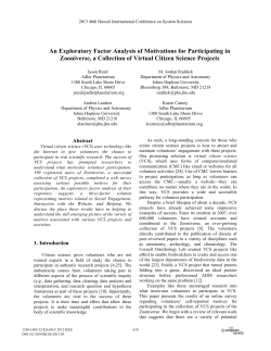 An Exploratory Factor Analysis of Motivations for Participating in