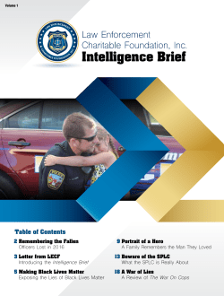 Intelligence Brief - Law Enforcement Charitable Foundation, Inc