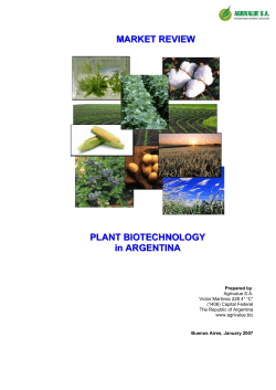 MARKET REVIEW PLANT BIOTECHNOLOGY in ARGENTINA