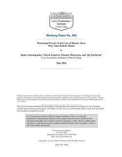 Measuring Poverty in the Case of Buenos Aires: Why Time Deficits