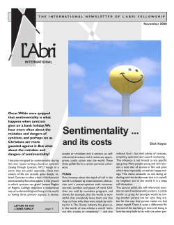 Sentimentality - L`Abri Fellowship