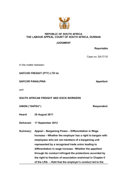 IN THE LABOUR COURT OF SOUTH AFRICA