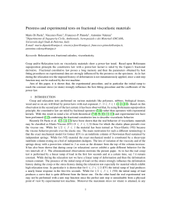 Prestress and experimental tests on fractional viscoelastic materials